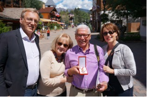 From left, Austrian Trade Commissioner Rudolf Thaler, Susan and Ludwig Kurz and Consul General Karin Proidl in Vail.