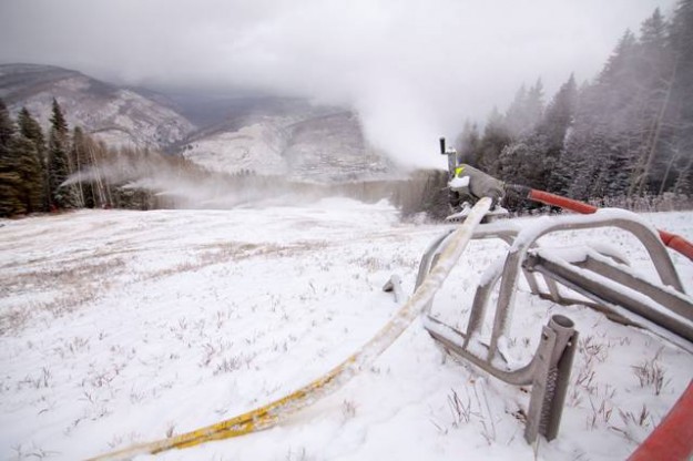 snowmaking on vail mountain