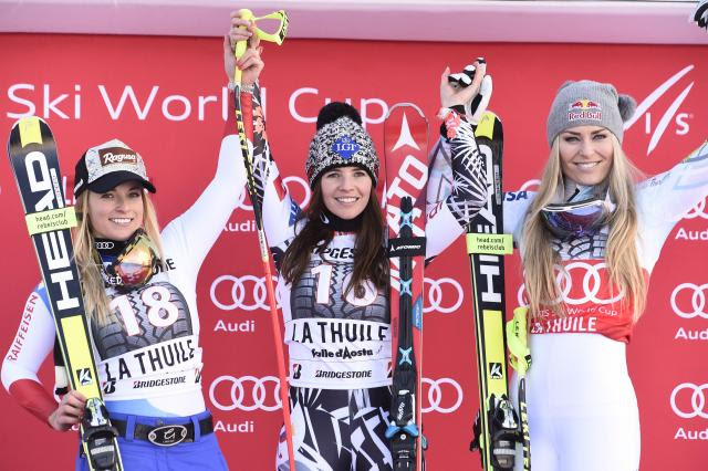 super g podium la thuile